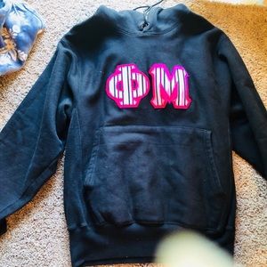 Black/Pink Phi Mu Sorority Hoodie